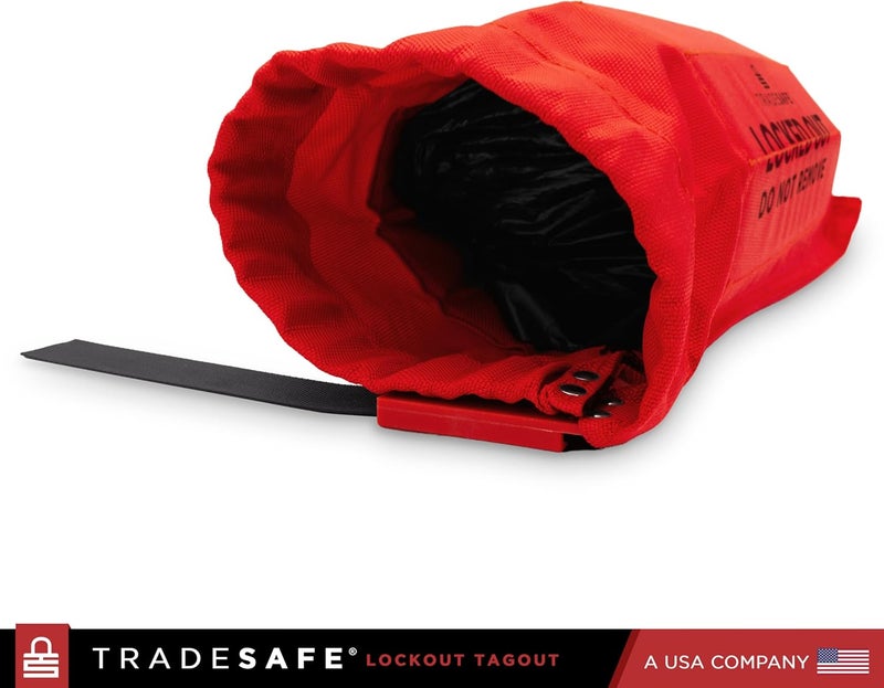 TRADESAFE Lockout Tagout Oversized Plug and Hoist Control Cover, Fits 18 x 13 Inches Controls, Tear-Resistant Industrial Lockout Bag for Controls and Switches, Cinch Bag for Safety Lock Out - Image 3
